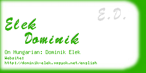 elek dominik business card